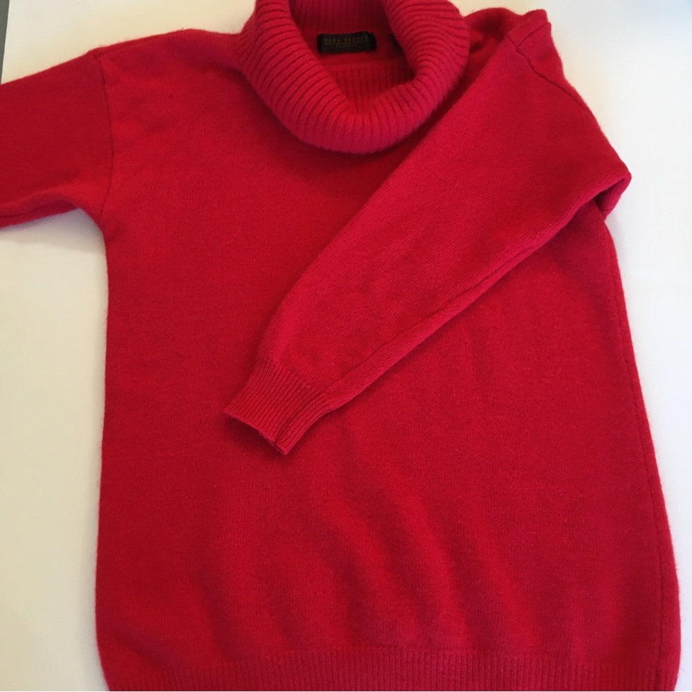 Dana Brooke Petites Lambswool Cowl neck Sweater Red Large Petite Turtleneck